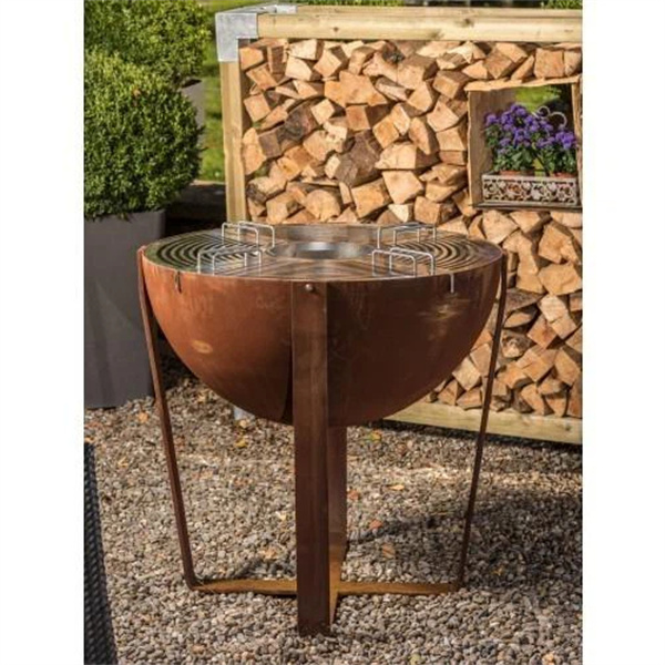 Wood Fired Corten Steel Barbecue Grill Oem Manufacture